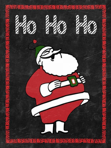 HO HO HO White Modern Wood Framed Art Print with Double Matting by Lewis, Sheldon