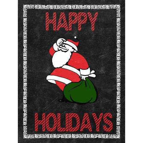 Happy Holidays Gold Ornate Wood Framed Art Print with Double Matting by Lewis, Sheldon