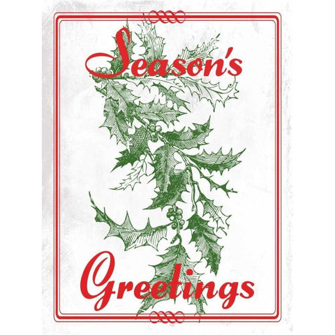 Seasons Greetings Black Modern Wood Framed Art Print with Double Matting by Lewis, Sheldon