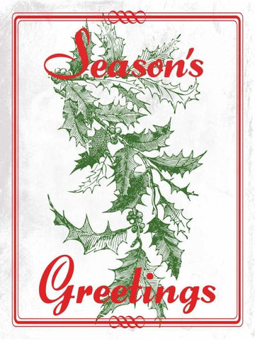 Seasons Greetings Black Ornate Wood Framed Art Print with Double Matting by Lewis, Sheldon