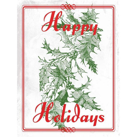 Happy Holidays Gold Ornate Wood Framed Art Print with Double Matting by Lewis, Sheldon