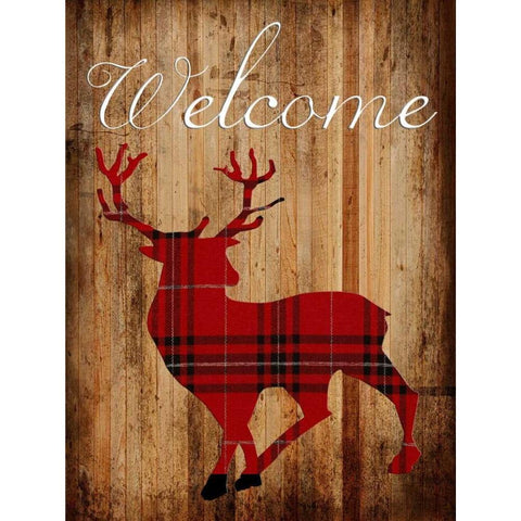 Holiday Deer Black Modern Wood Framed Art Print with Double Matting by Lewis, Sheldon