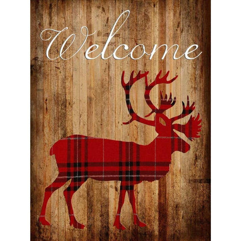 Holiday Deer 2 White Modern Wood Framed Art Print by Lewis, Sheldon