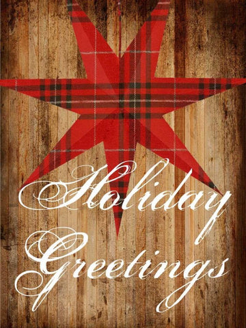 Holiday Greetings Black Ornate Wood Framed Art Print with Double Matting by Lewis, Sheldon