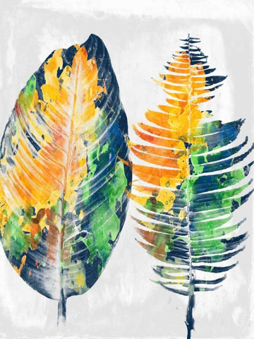 Tropical 2 White Modern Wood Framed Art Print with Double Matting by Lewis, Sheldon