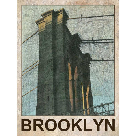 Bklyn Time Black Modern Wood Framed Art Print with Double Matting by Lewis, Sheldon