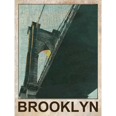 Hey Brooklyn Black Modern Wood Framed Art Print with Double Matting by Lewis, Sheldon