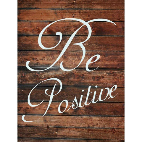 Be Positive Black Modern Wood Framed Art Print with Double Matting by Lewis, Sheldon