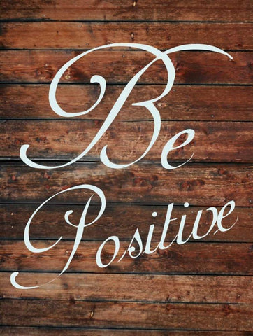 Be Positive Black Ornate Wood Framed Art Print with Double Matting by Lewis, Sheldon