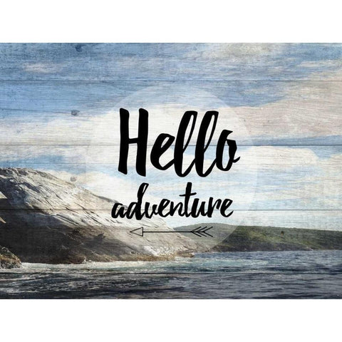 Hello Adventure White Modern Wood Framed Art Print by Lewis, Sheldon