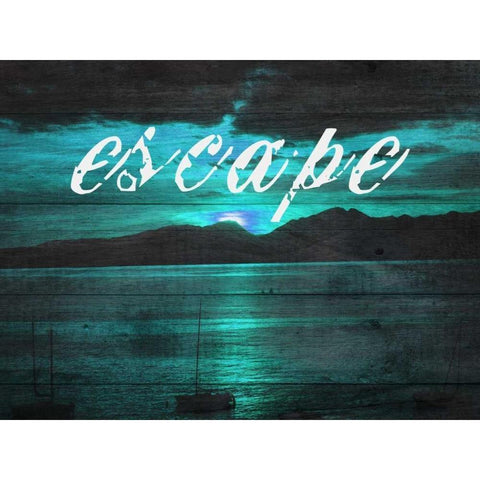 Escape Black Modern Wood Framed Art Print with Double Matting by Lewis, Sheldon