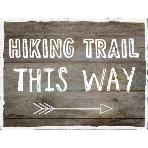 Hiking Trail This Way White Modern Wood Framed Art Print by Lewis, Sheldon