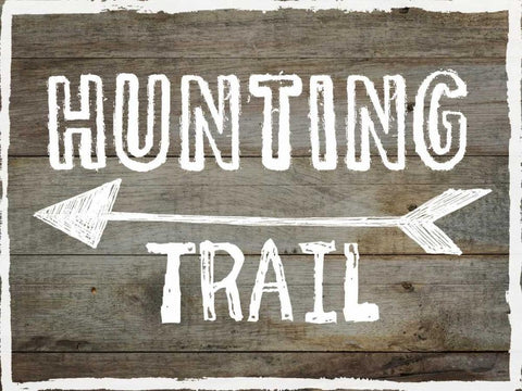 Hunting Trail White Modern Wood Framed Art Print with Double Matting by Lewis, Sheldon