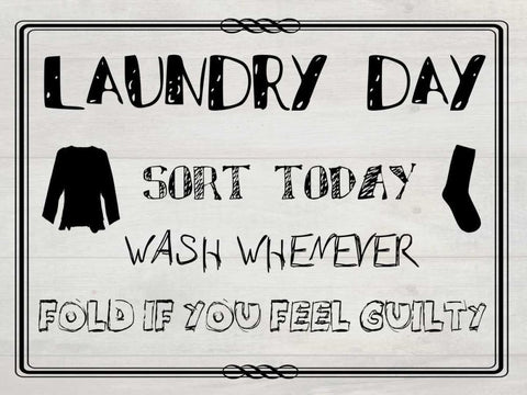 Laundry Day 1 White Modern Wood Framed Art Print with Double Matting by Lewis, Sheldon