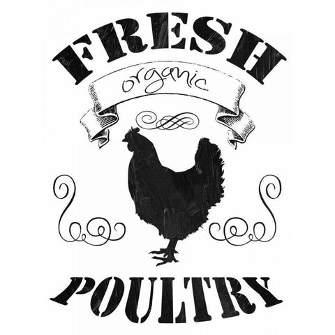 Fresh Organic Poultry Black Modern Wood Framed Art Print with Double Matting by Lewis, Sheldon