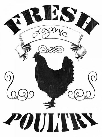 Fresh Organic Poultry White Modern Wood Framed Art Print with Double Matting by Lewis, Sheldon