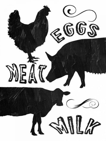 Local Eggs Meat Milk White Modern Wood Framed Art Print with Double Matting by Lewis, Sheldon