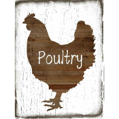 Poultry Butcher Block Gold Ornate Wood Framed Art Print with Double Matting by Lewis, Sheldon