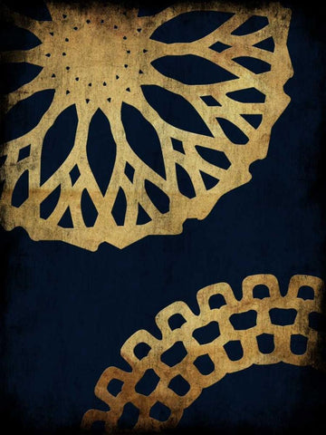 Indi Pattern Black Ornate Wood Framed Art Print with Double Matting by Lewis, Sheldon