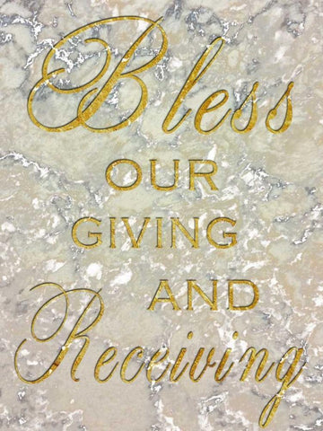 Bless Our Giving Black Ornate Wood Framed Art Print with Double Matting by Lewis, Sheldon