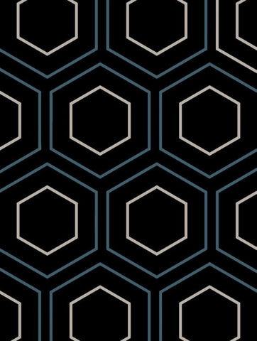 Pure Geo Abstract Black Ornate Wood Framed Art Print with Double Matting by Lewis, Sheldon