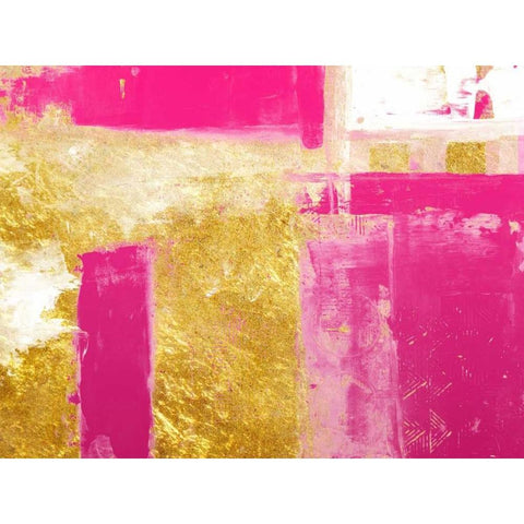 Mesmerizing Pink And Gold 1 Black Modern Wood Framed Art Print by Lewis, Sheldon
