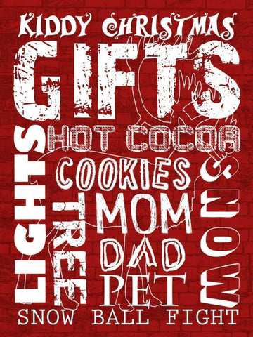 Kiddy Christmas White Modern Wood Framed Art Print with Double Matting by Lewis, Sheldon