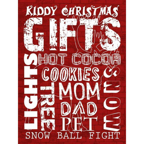 Kiddy Christmas Gold Ornate Wood Framed Art Print with Double Matting by Lewis, Sheldon