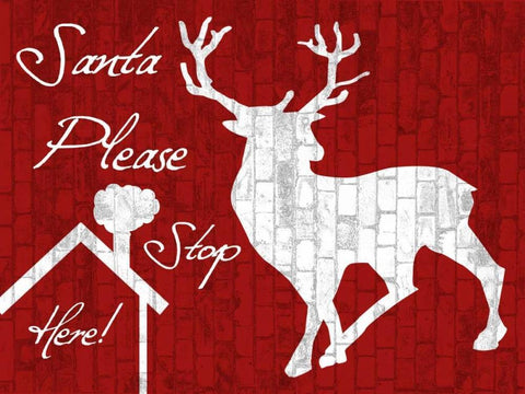 Stop Here Black Ornate Wood Framed Art Print with Double Matting by Lewis, Sheldon