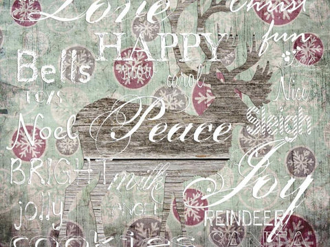 Christmas Wallpaper 1 White Modern Wood Framed Art Print with Double Matting by Lewis, Sheldon