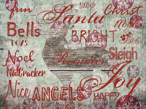 Christmas Wallpaper 2 Black Ornate Wood Framed Art Print with Double Matting by Lewis, Sheldon