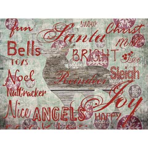 Christmas Wallpaper 2 Black Modern Wood Framed Art Print with Double Matting by Lewis, Sheldon