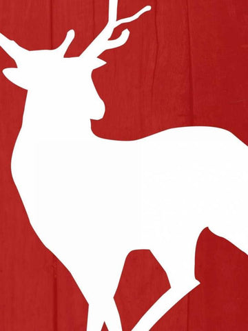 Rudolph White Modern Wood Framed Art Print with Double Matting by Lewis, Sheldon