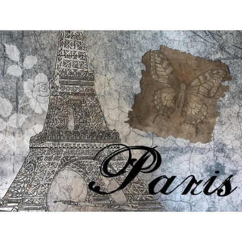 It Must Be Paris Black Modern Wood Framed Art Print with Double Matting by Lewis, Sheldon