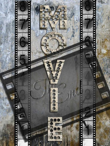 At The Movie White Modern Wood Framed Art Print with Double Matting by Lewis, Sheldon