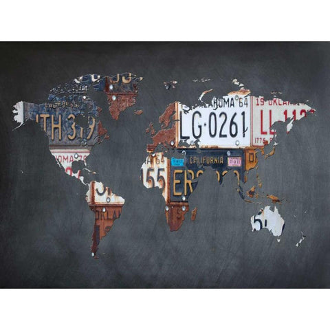 Map It Out 2 Black Modern Wood Framed Art Print with Double Matting by Lewis, Sheldon