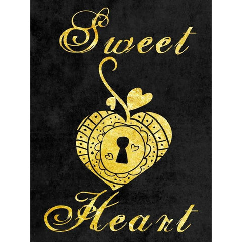 Sweet Heart Black Modern Wood Framed Art Print by Lewis, Sheldon