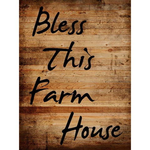 Bless This Farm House Gold Ornate Wood Framed Art Print with Double Matting by Lewis, Sheldon