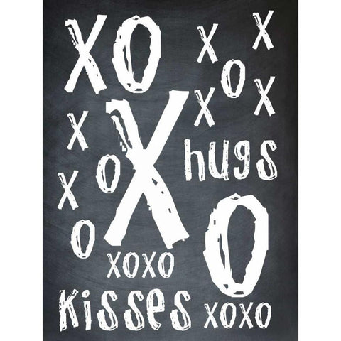 Hugs and Kisses BW Gold Ornate Wood Framed Art Print with Double Matting by Lewis, Sheldon