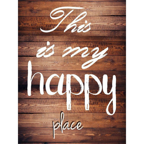 Happy place White Modern Wood Framed Art Print by Lewis, Sheldon