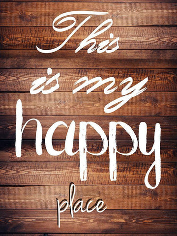 Happy place White Modern Wood Framed Art Print with Double Matting by Lewis, Sheldon