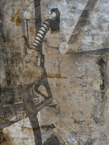 Self Service Pump B White Modern Wood Framed Art Print with Double Matting by Lewis, Sheldon