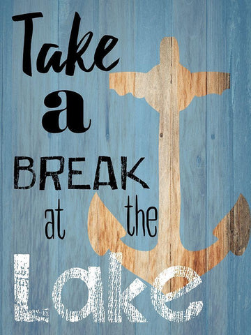 Lake Time White Modern Wood Framed Art Print with Double Matting by Lewis, Sheldon
