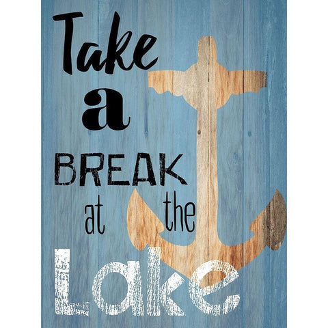 Lake Time Black Modern Wood Framed Art Print with Double Matting by Lewis, Sheldon