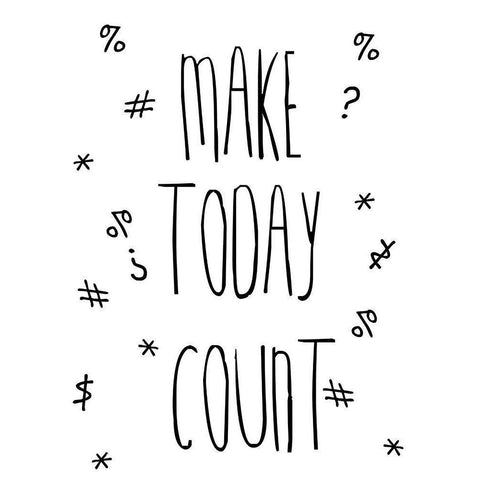 Make Today Counts Gold Ornate Wood Framed Art Print with Double Matting by Lewis, Sheldon