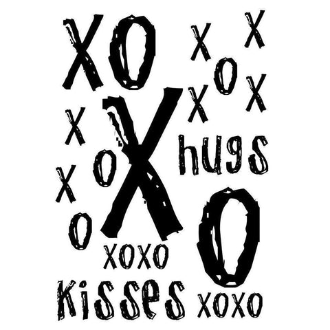 Hugs and Kisses BW Black Modern Wood Framed Art Print by Lewis, Sheldon