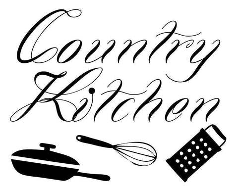 Country Kitchen Black Ornate Wood Framed Art Print with Double Matting by Lewis, Sheldon