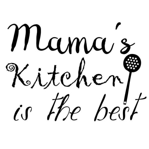 Mamas Kitchen Black Modern Wood Framed Art Print with Double Matting by Lewis, Sheldon