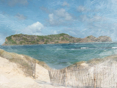 Bathway Bay 1 White Modern Wood Framed Art Print with Double Matting by Lewis, Sheldon