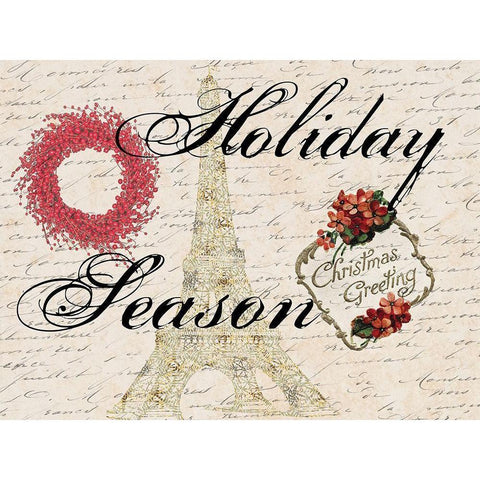 Parisian Holiday White Modern Wood Framed Art Print by Lewis, Sheldon